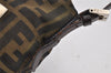 Authentic FENDI Zucca Vintage Hand Shoulder Bag Pouch Canvas Leather Brown 4025J