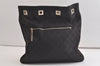Authentic GUCCI Vintage Shoulder Drawstring Bag Canvas Leather Black Junk 4025K