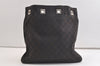 Authentic GUCCI Vintage Shoulder Drawstring Bag Canvas Leather Black Junk 4025K
