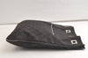 Authentic GUCCI Vintage Shoulder Drawstring Bag Canvas Leather Black Junk 4025K