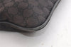 Authentic GUCCI Vintage Shoulder Drawstring Bag Canvas Leather Black Junk 4025K