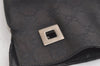 Authentic GUCCI Vintage Shoulder Drawstring Bag Canvas Leather Black Junk 4025K