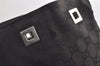 Authentic GUCCI Vintage Shoulder Drawstring Bag Canvas Leather Black Junk 4025K