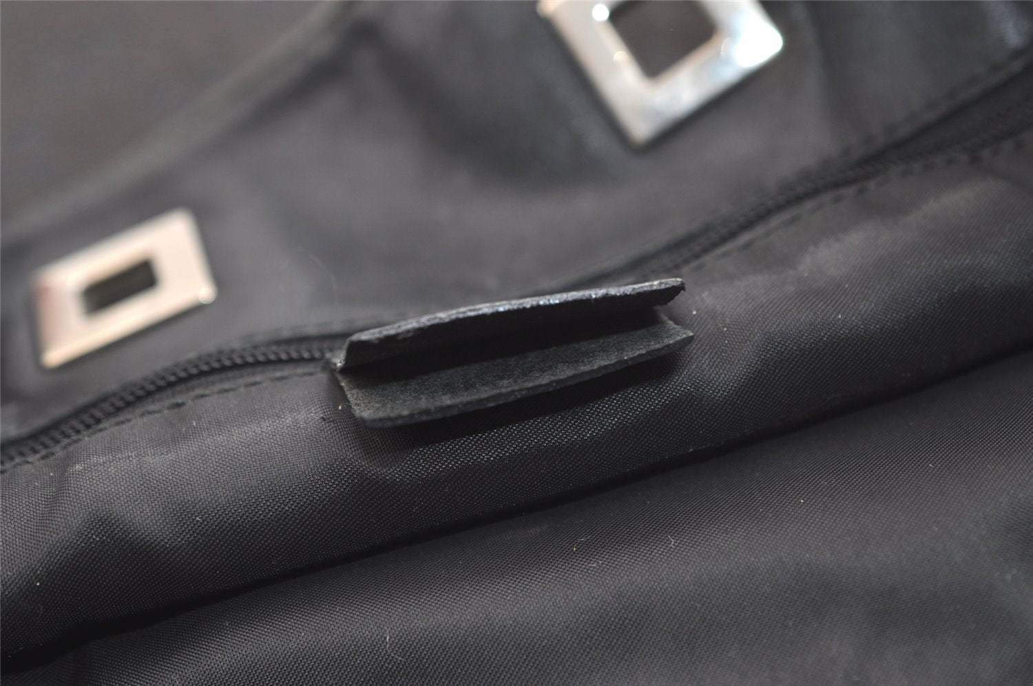 Authentic GUCCI Vintage Shoulder Drawstring Bag Canvas Leather Black Junk 4025K