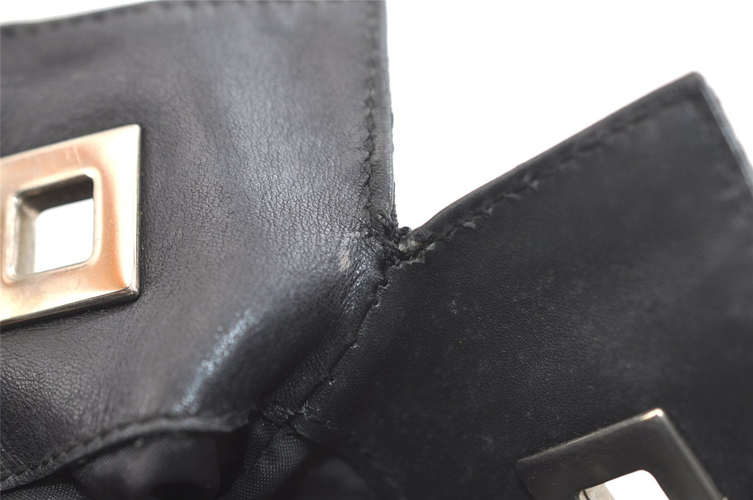 Authentic GUCCI Vintage Shoulder Drawstring Bag Canvas Leather Black Junk 4025K