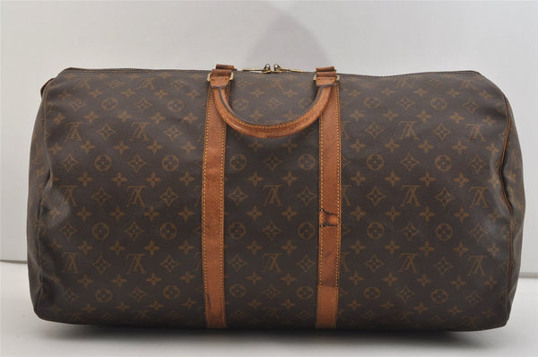 Authentic Louis Vuitton Monogram Keepall 55 Travel Boston Bag M41424 LV 4026J