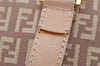 Authentic FENDI Zucchino Shoulder Hand Tote Bag Canvas Leather Pink 4028I