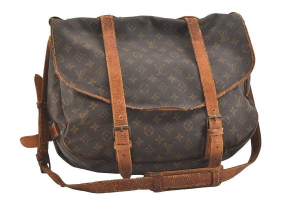 Authentic Louis Vuitton Monogram Saumur 43 Shoulder Cross Bag M42252 LV 4028J