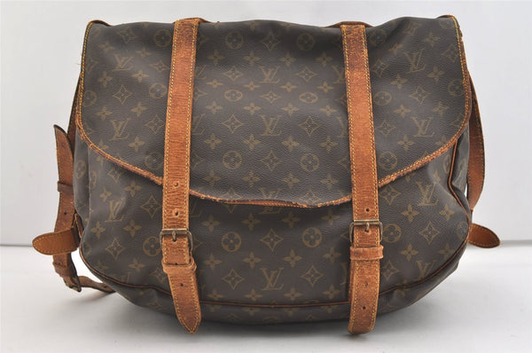Authentic Louis Vuitton Monogram Saumur 43 Shoulder Cross Bag M42252 LV 4028J