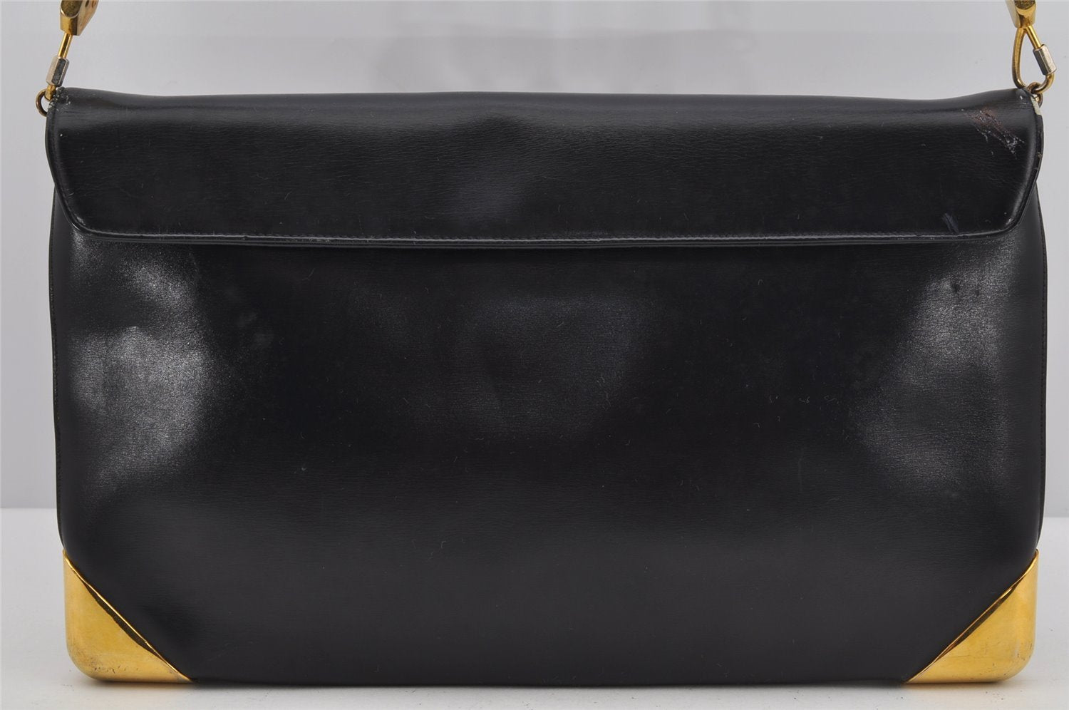 Authentic Christian Dior Trotter Shoulder Bag Purse Leather Canvas Navy 4029J