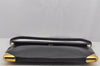 Authentic Christian Dior Trotter Shoulder Bag Purse Leather Canvas Navy 4029J