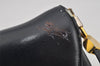 Authentic Christian Dior Trotter Shoulder Bag Purse Leather Canvas Navy 4029J