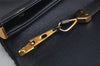 Authentic Christian Dior Trotter Shoulder Bag Purse Leather Canvas Navy 4029J