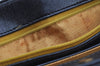 Authentic Christian Dior Trotter Shoulder Bag Purse Leather Canvas Navy 4029J