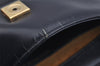 Authentic Christian Dior Trotter Shoulder Bag Purse Leather Canvas Navy 4029J