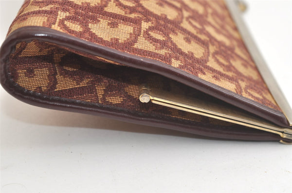 Authentic Christian Dior Trotter Clutch Hand Bag Purse Canvas Leather Red 4031K