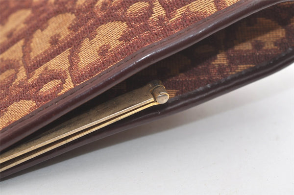 Authentic Christian Dior Trotter Clutch Hand Bag Purse Canvas Leather Red 4031K