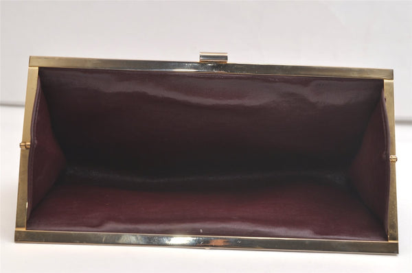 Authentic Christian Dior Trotter Clutch Hand Bag Purse Canvas Leather Red 4031K