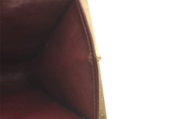 Authentic Christian Dior Trotter Clutch Hand Bag Purse Canvas Leather Red 4031K