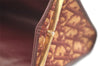 Authentic Christian Dior Trotter Clutch Hand Bag Purse Canvas Leather Red 4031K