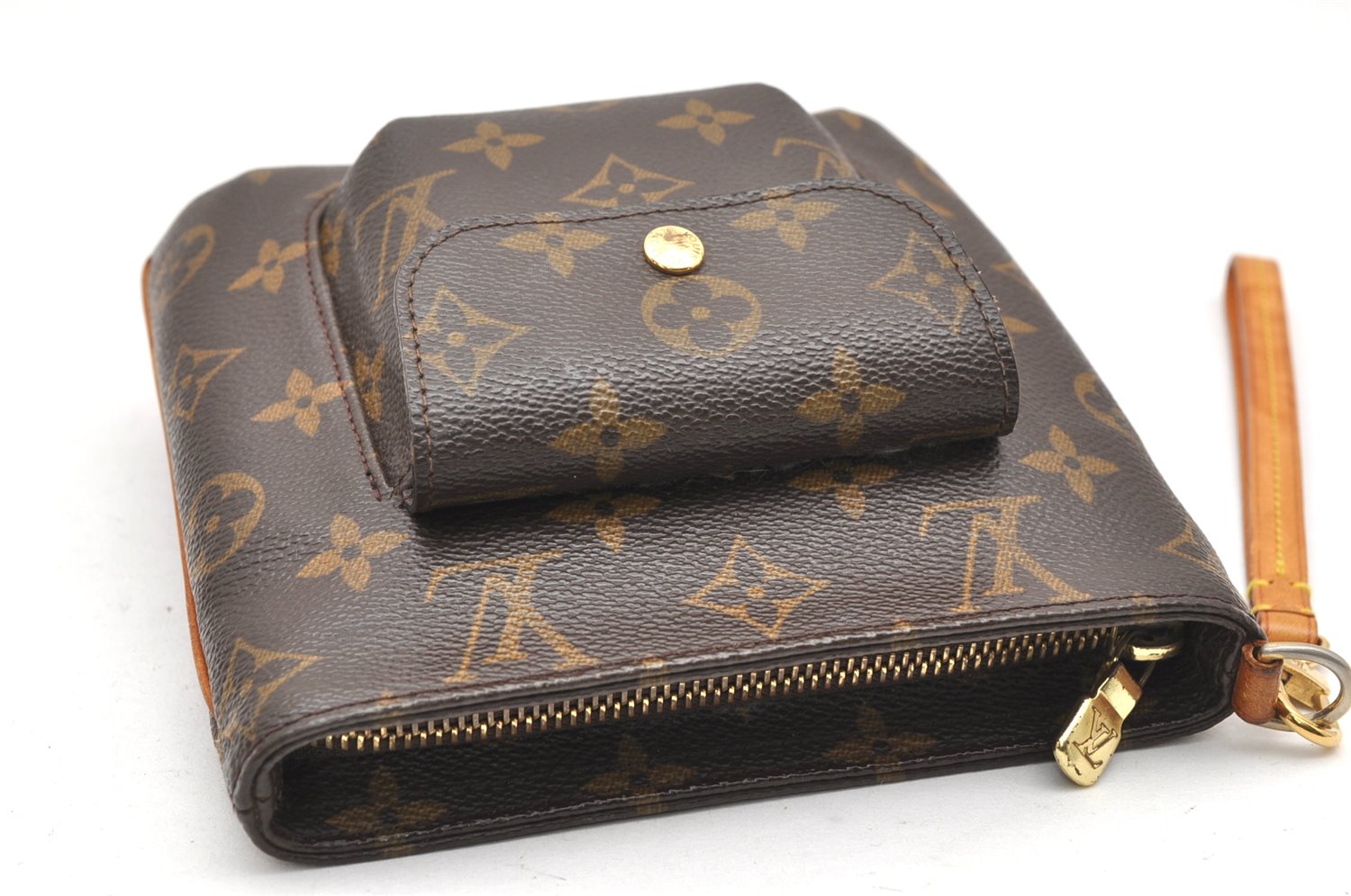 Authentic Louis Vuitton Monogram Partition Clutch Hand Bag Purse M51901 LV 4032K