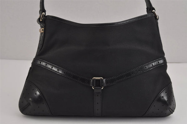 Authentic GUCCI Interlocking G Shoulder Hand Bag Canvas Leather Black 4033J