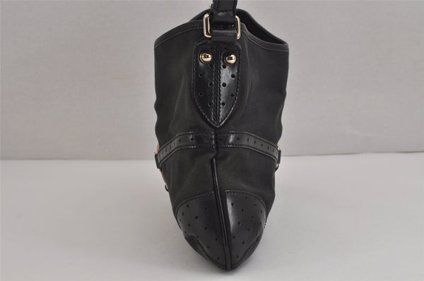 Authentic GUCCI Interlocking G Shoulder Hand Bag Canvas Leather Black 4033J