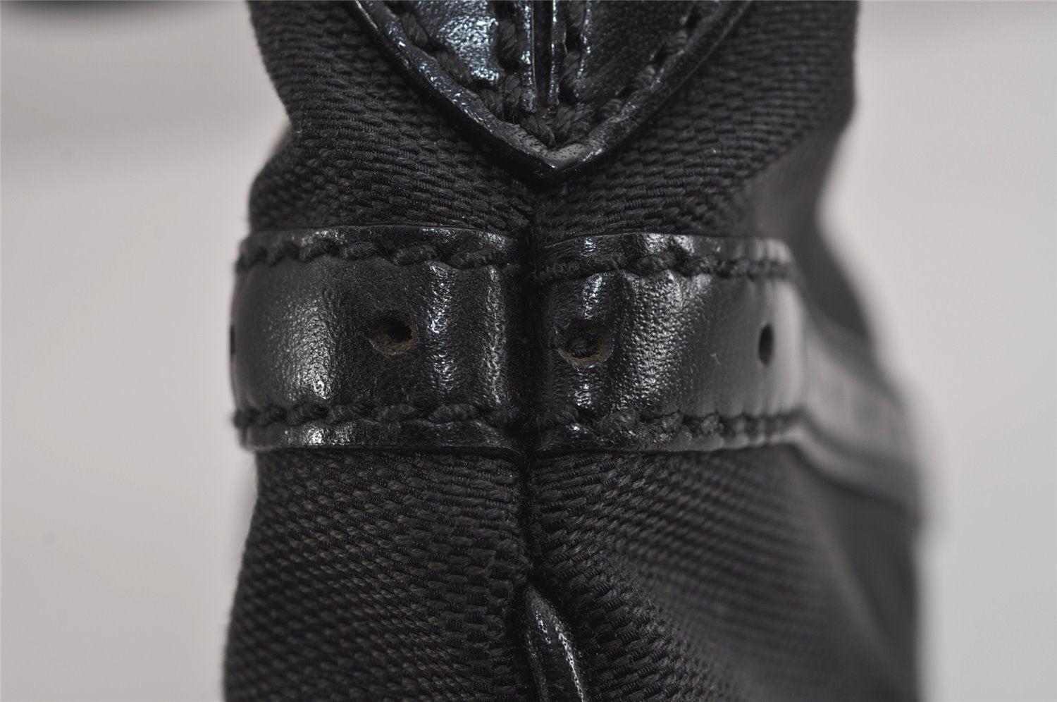 Authentic GUCCI Interlocking G Shoulder Hand Bag Canvas Leather Black 4033J