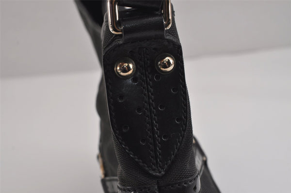 Authentic GUCCI Interlocking G Shoulder Hand Bag Canvas Leather Black 4033J