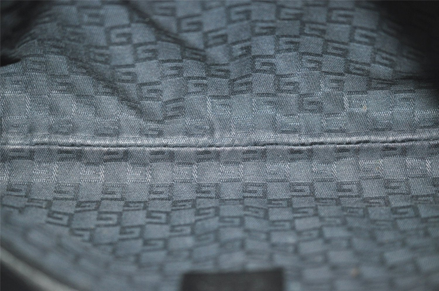 Authentic GUCCI Interlocking G Shoulder Hand Bag Canvas Leather Black 4033J