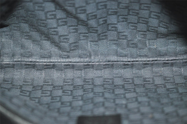 Authentic GUCCI Interlocking G Shoulder Hand Bag Canvas Leather Black 4033J