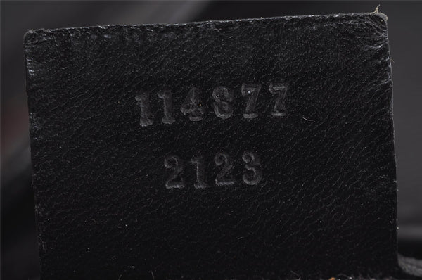 Authentic GUCCI Interlocking G Shoulder Hand Bag Canvas Leather Black 4033J