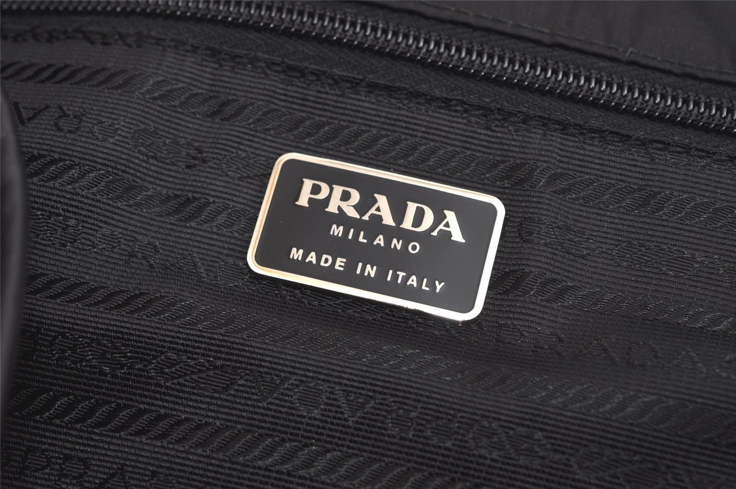 Authentic PRADA Nylon Tessuto Leather Shoulder Cross Body Bag Black 4033K