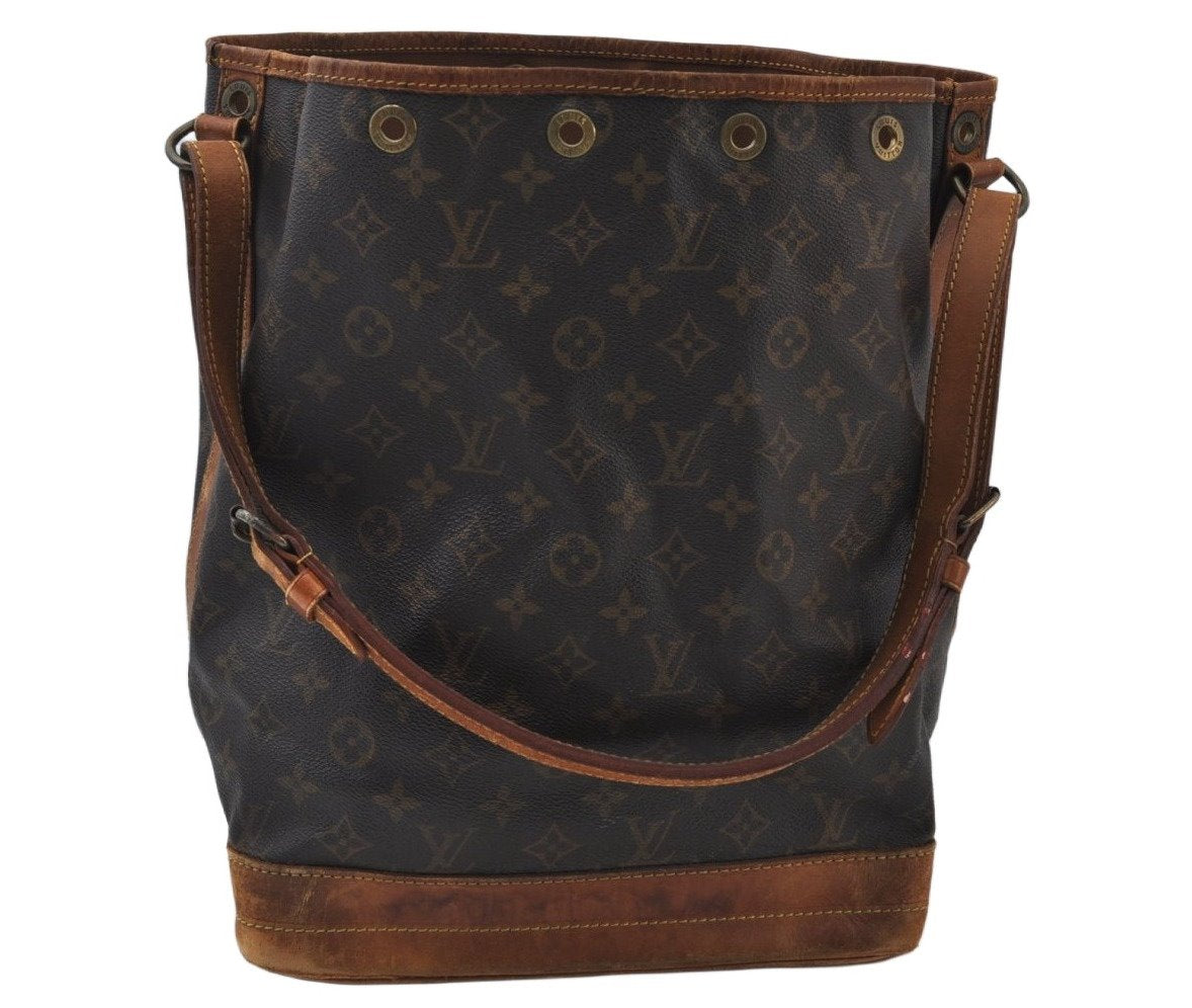 Authentic Louis Vuitton Monogram Noe Shoulder Drawstring Bag M42224 LV 4034I