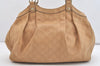 Authentic GUCCI Guccissima Sukey Shoulder Tote Bag GG Leather 211944 Beige 4034J