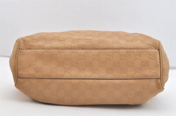 Authentic GUCCI Guccissima Sukey Shoulder Tote Bag GG Leather 211944 Beige 4034J
