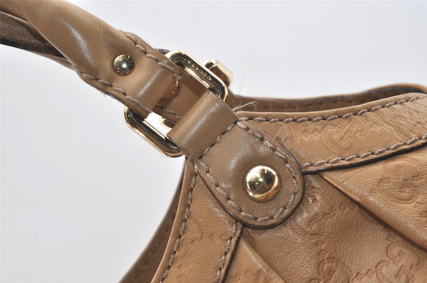 Authentic GUCCI Guccissima Sukey Shoulder Tote Bag GG Leather 211944 Beige 4034J