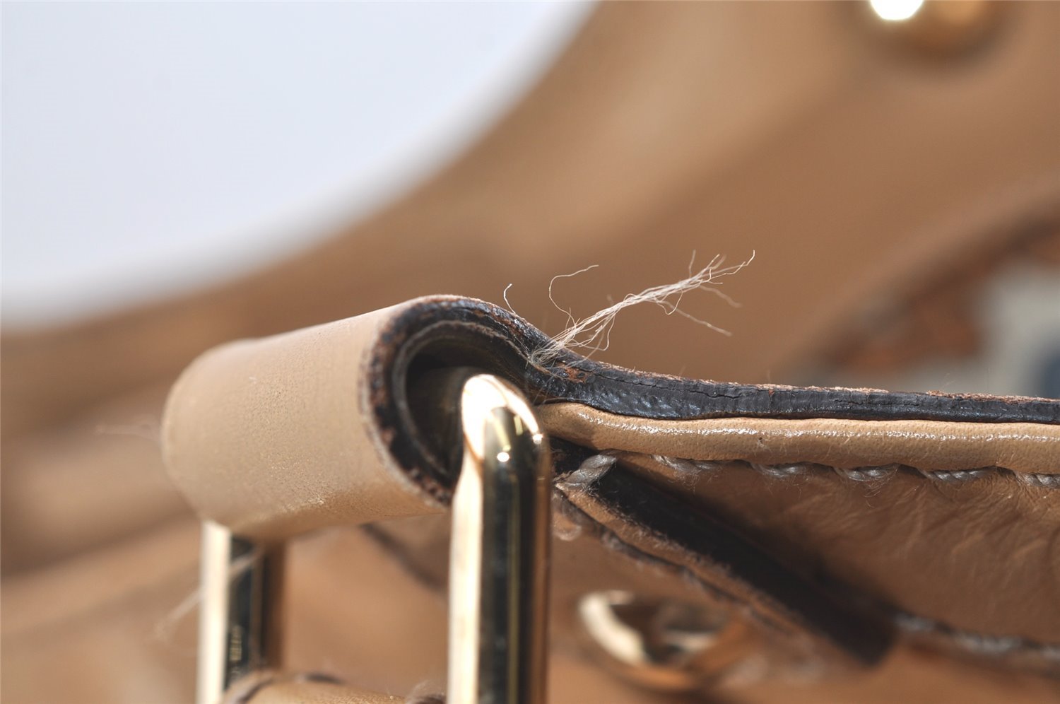 Authentic GUCCI Guccissima Sukey Shoulder Tote Bag GG Leather 211944 Beige 4034J