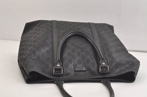 Authentic GUCCI GG Imprime Tote Shoulder Bag GG PVC Leather 223668 Black 4034K