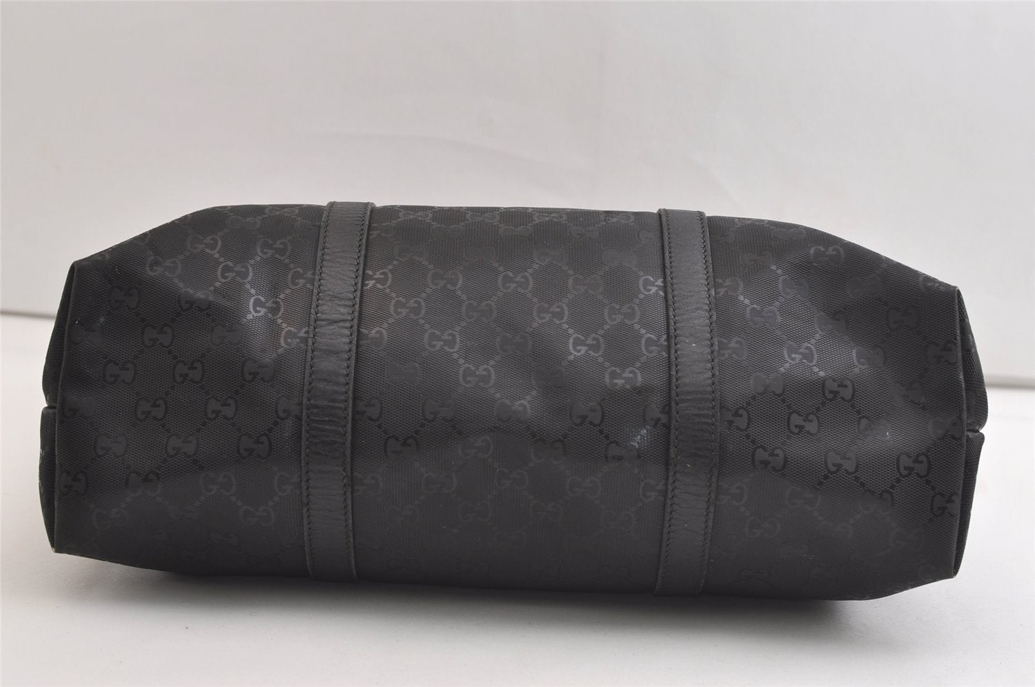 Authentic GUCCI GG Imprime Tote Shoulder Bag GG PVC Leather 223668 Black 4034K