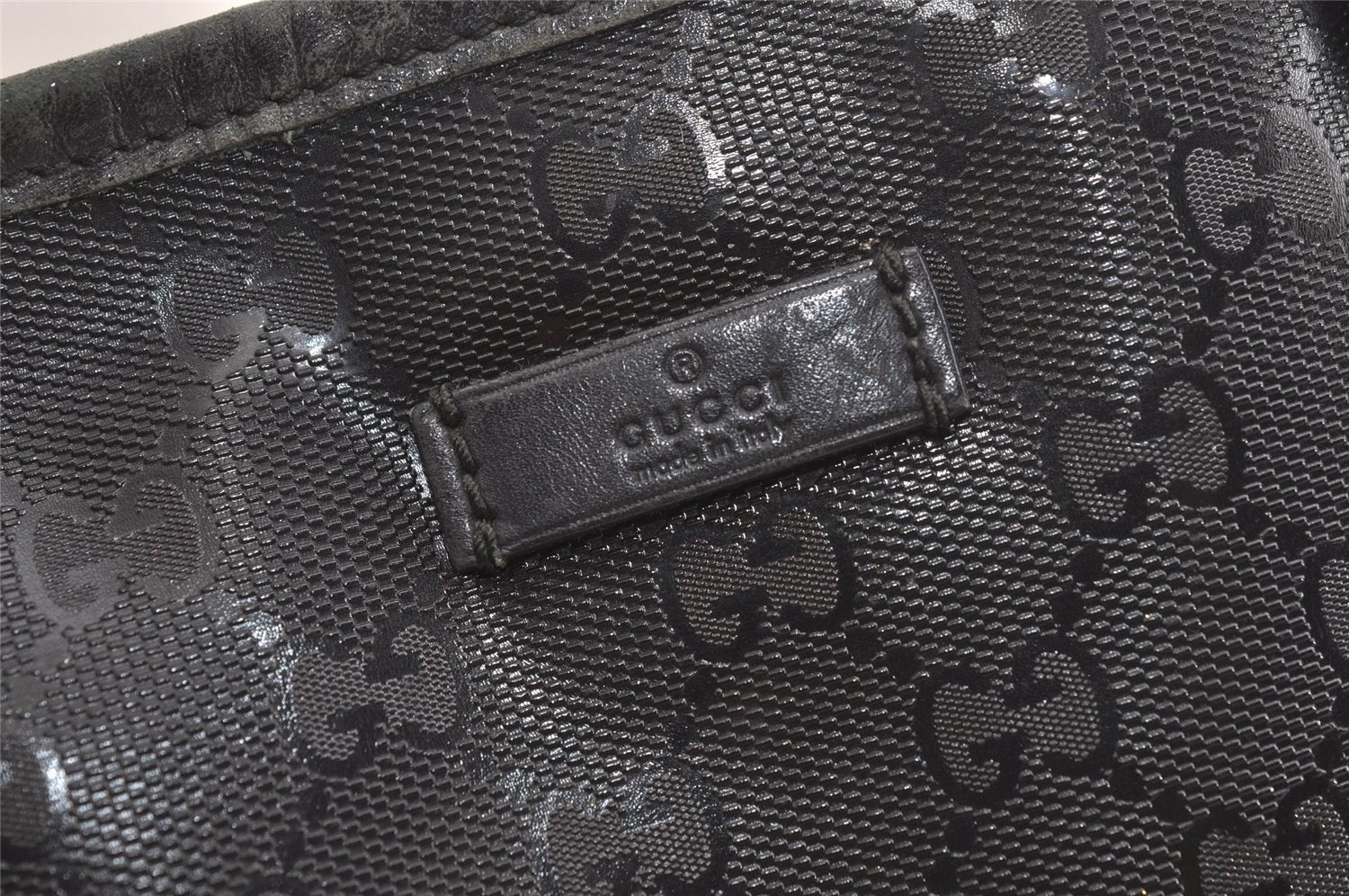 Authentic GUCCI GG Imprime Tote Shoulder Bag GG PVC Leather 223668 Black 4034K