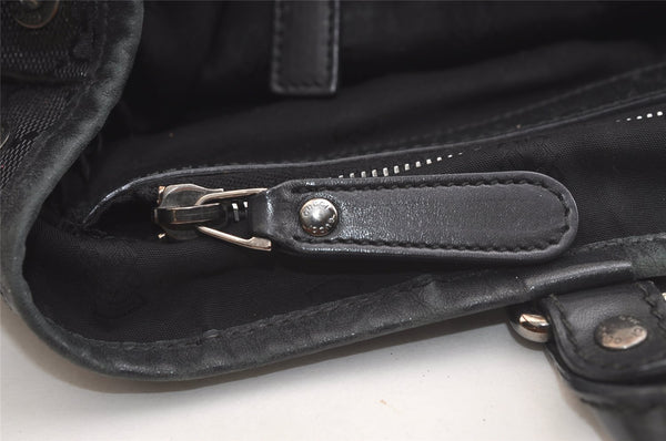 Authentic GUCCI GG Imprime Tote Shoulder Bag GG PVC Leather 223668 Black 4034K