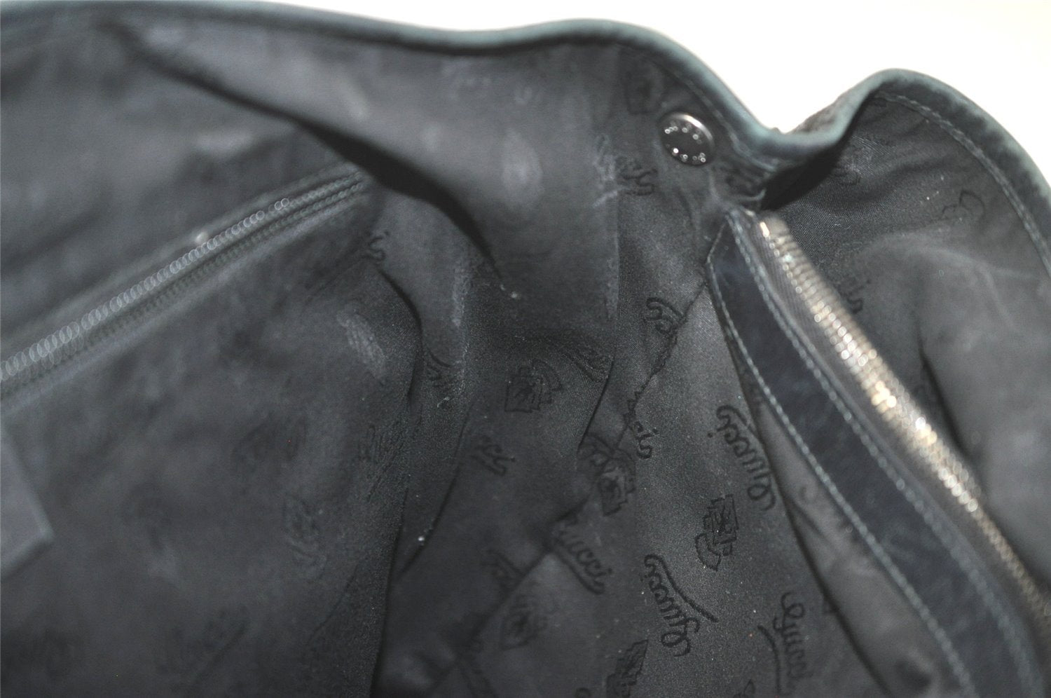 Authentic GUCCI GG Imprime Tote Shoulder Bag GG PVC Leather 223668 Black 4034K