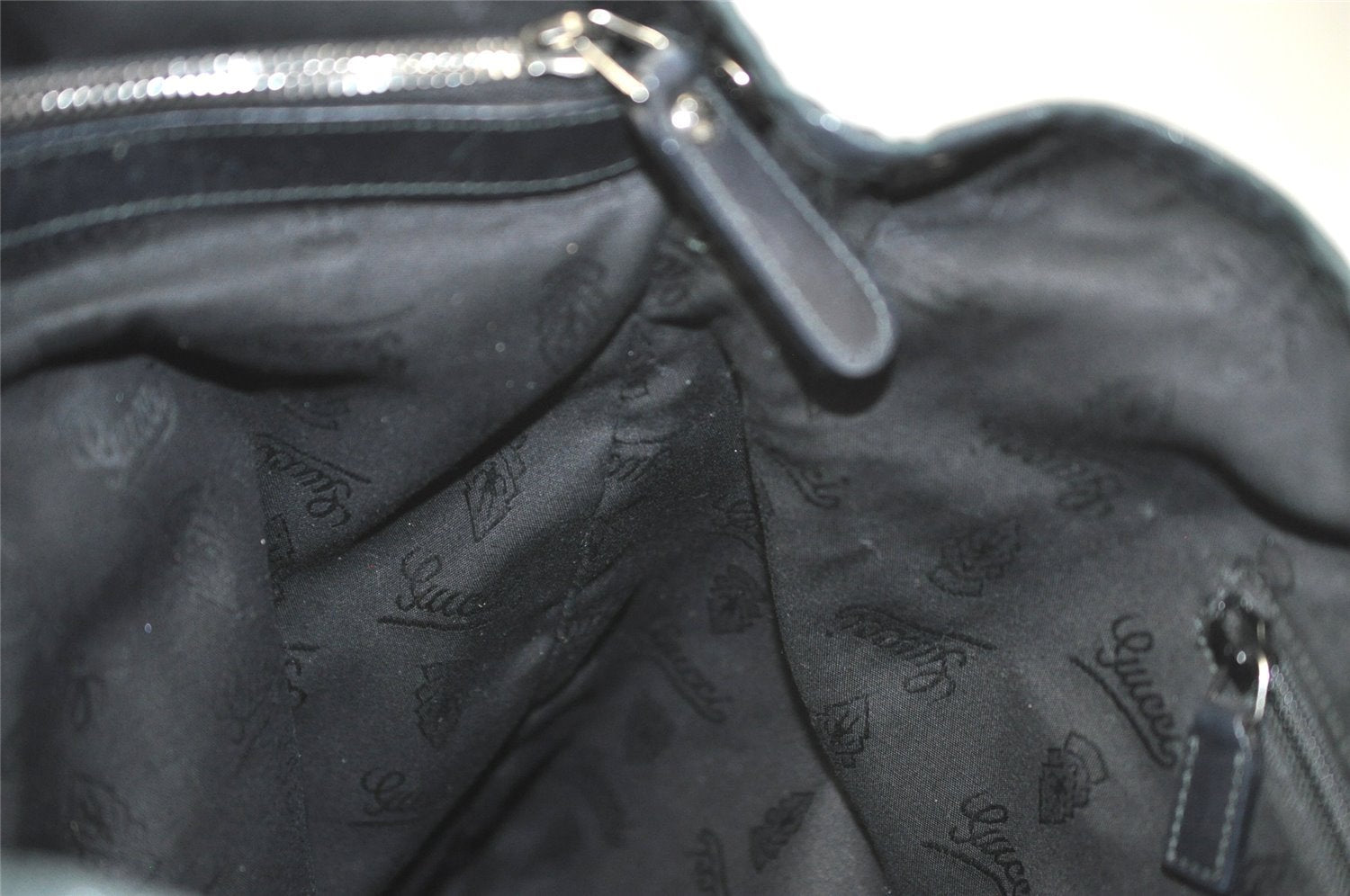 Authentic GUCCI GG Imprime Tote Shoulder Bag GG PVC Leather 223668 Black 4034K