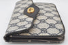 Authentic GUCCI Shoulder Clutch Bag Purse GG PVC Leather Navy Blue Junk 4035K