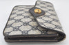 Authentic GUCCI Shoulder Clutch Bag Purse GG PVC Leather Navy Blue Junk 4035K