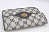 Authentic GUCCI Shoulder Clutch Bag Purse GG PVC Leather Navy Blue Junk 4035K