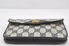 Authentic GUCCI Shoulder Clutch Bag Purse GG PVC Leather Navy Blue Junk 4035K