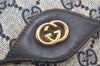 Authentic GUCCI Shoulder Clutch Bag Purse GG PVC Leather Navy Blue Junk 4035K