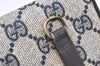 Authentic GUCCI Shoulder Clutch Bag Purse GG PVC Leather Navy Blue Junk 4035K